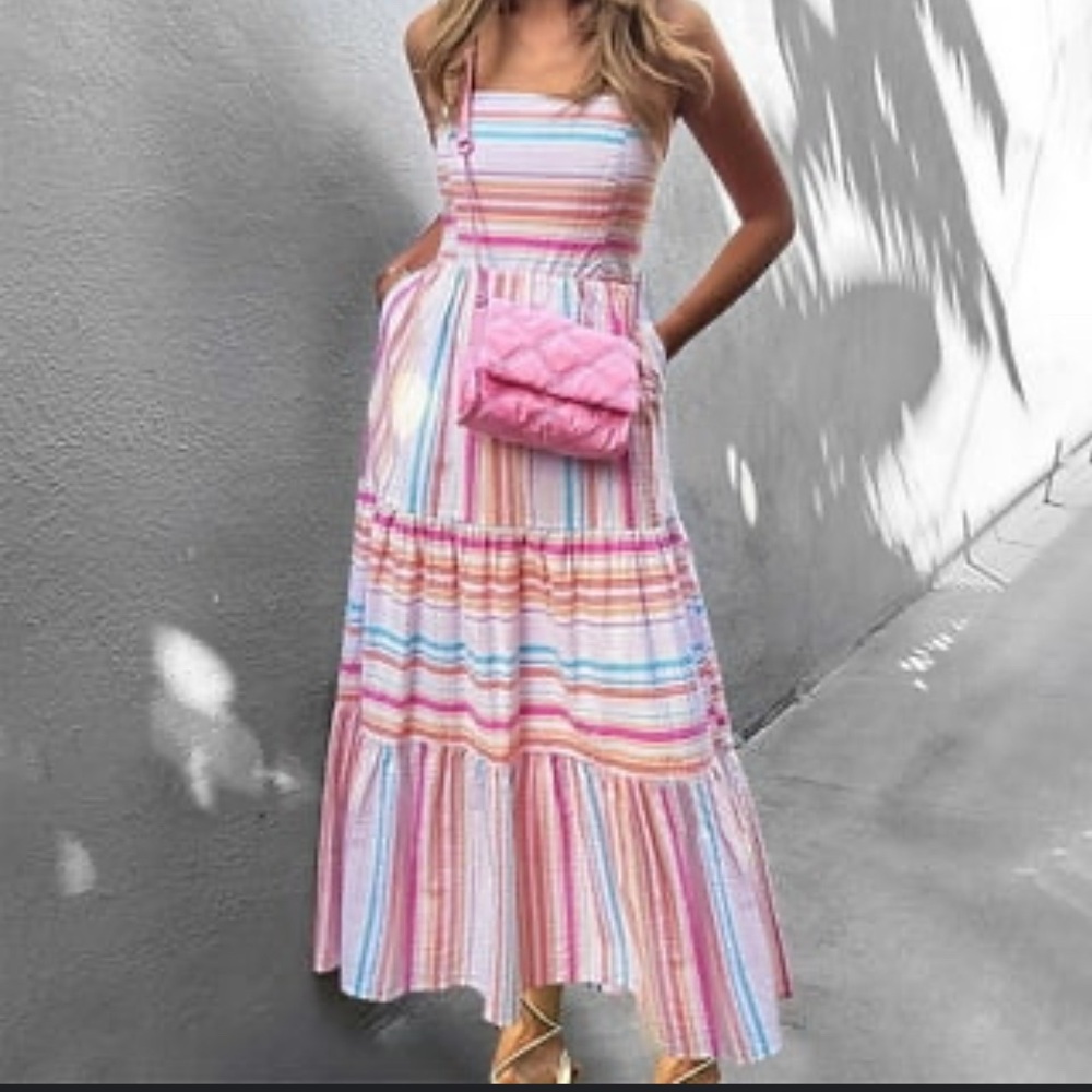 Colorful Striped Maxi Dress